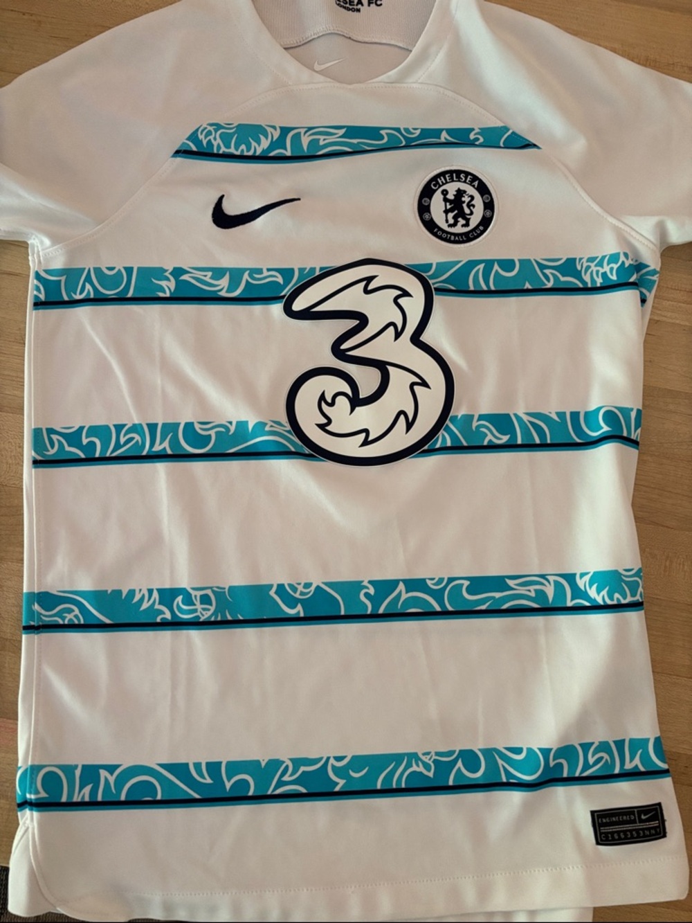 Nike White & Teal Chelsea FC Short Sleeve Jersey